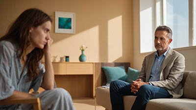 Нарколог беседует с пациентом